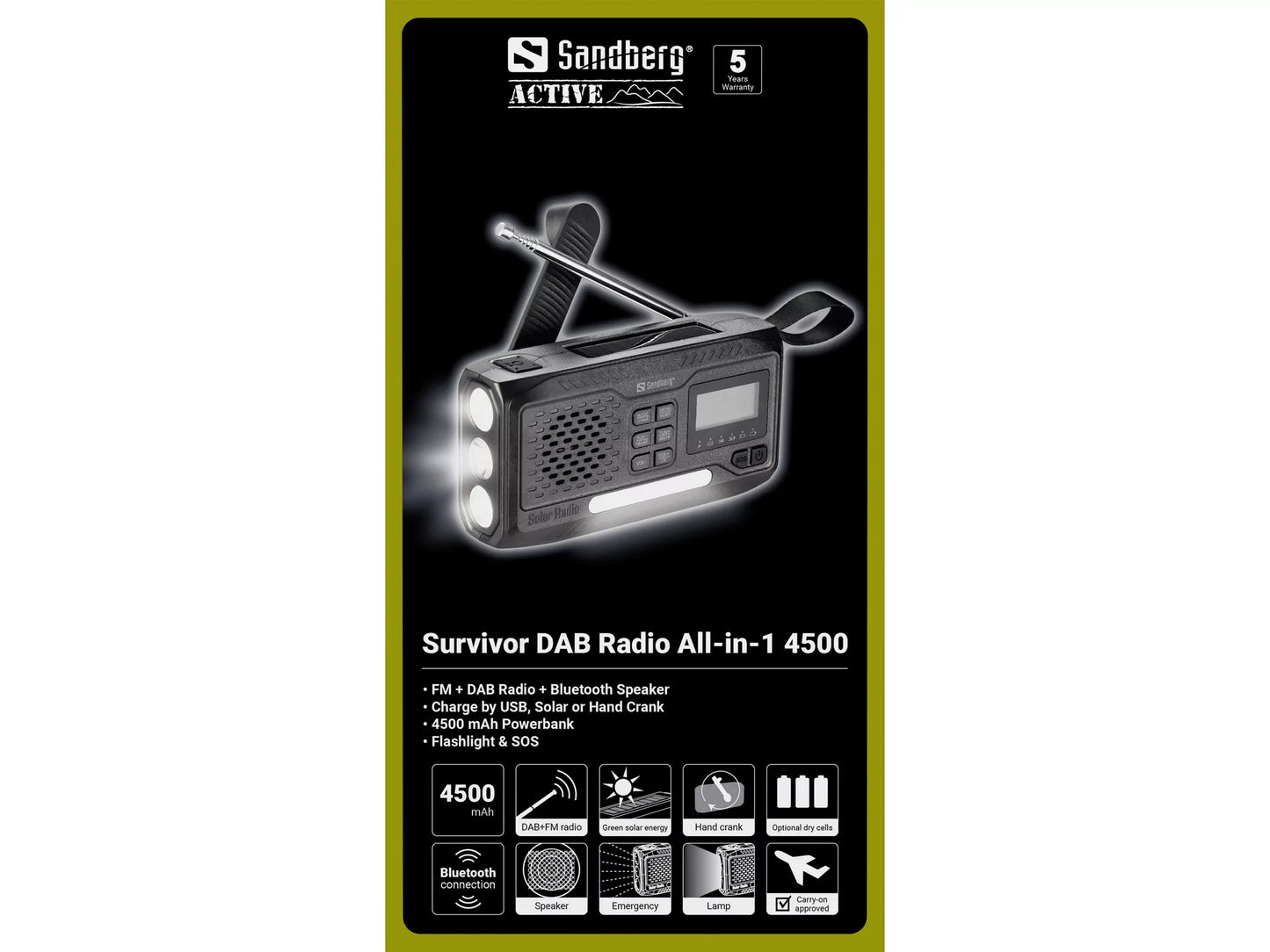 Sandberg Survivor DAB Radio All-in-1 4500