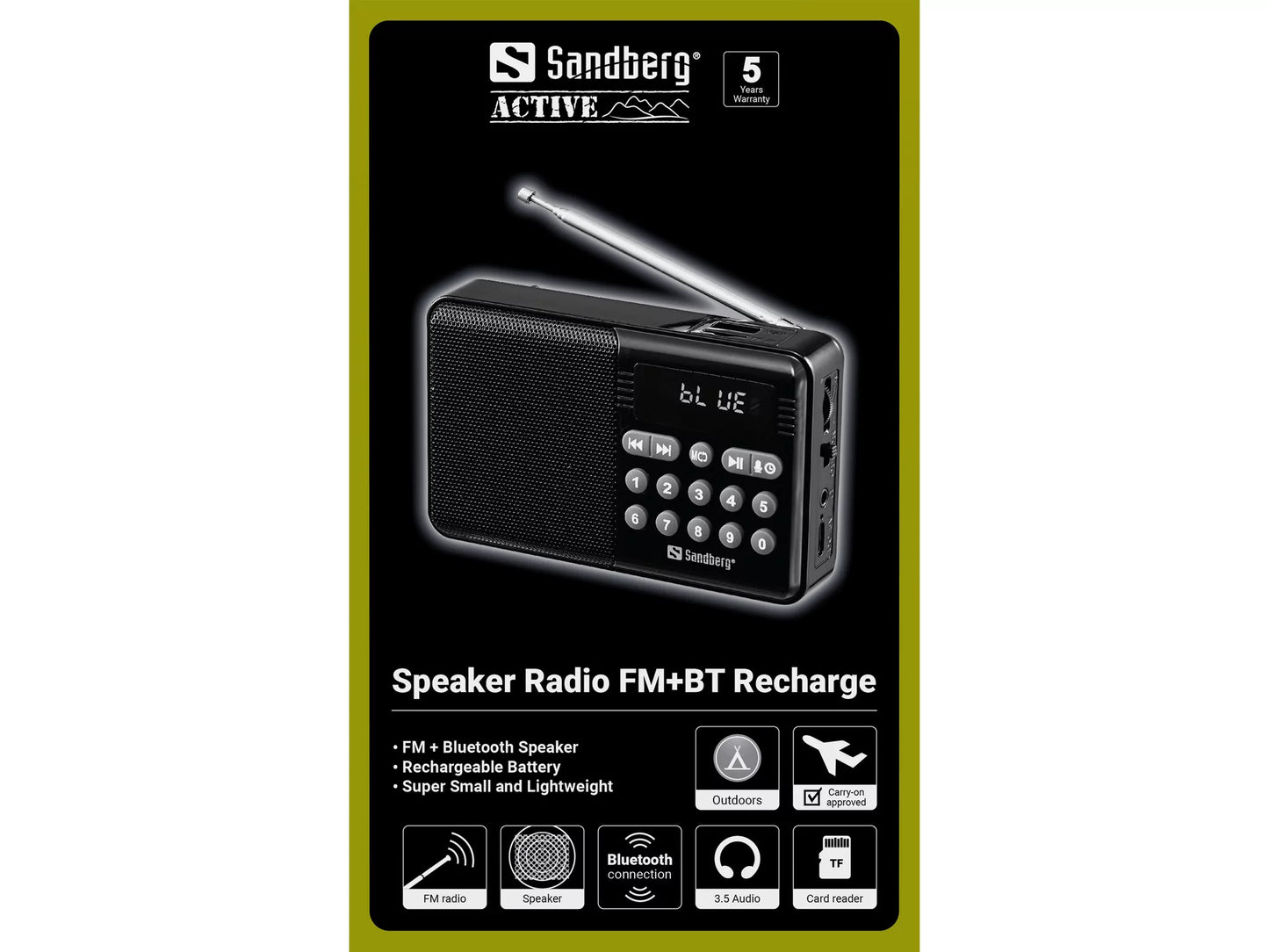Sandberg Speaker Radio FM+BT Recharge