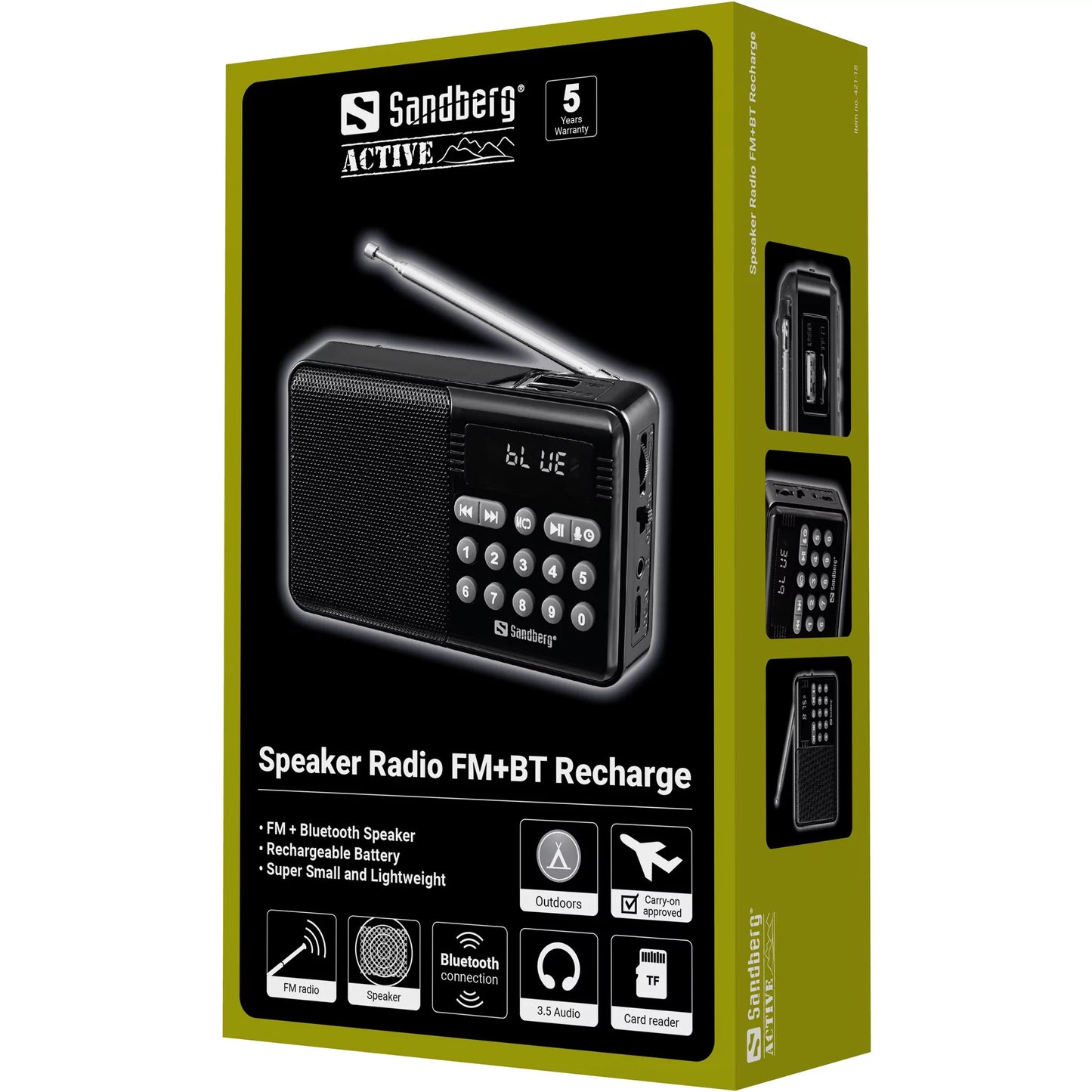 Sandberg Speaker Radio FM+BT Recharge