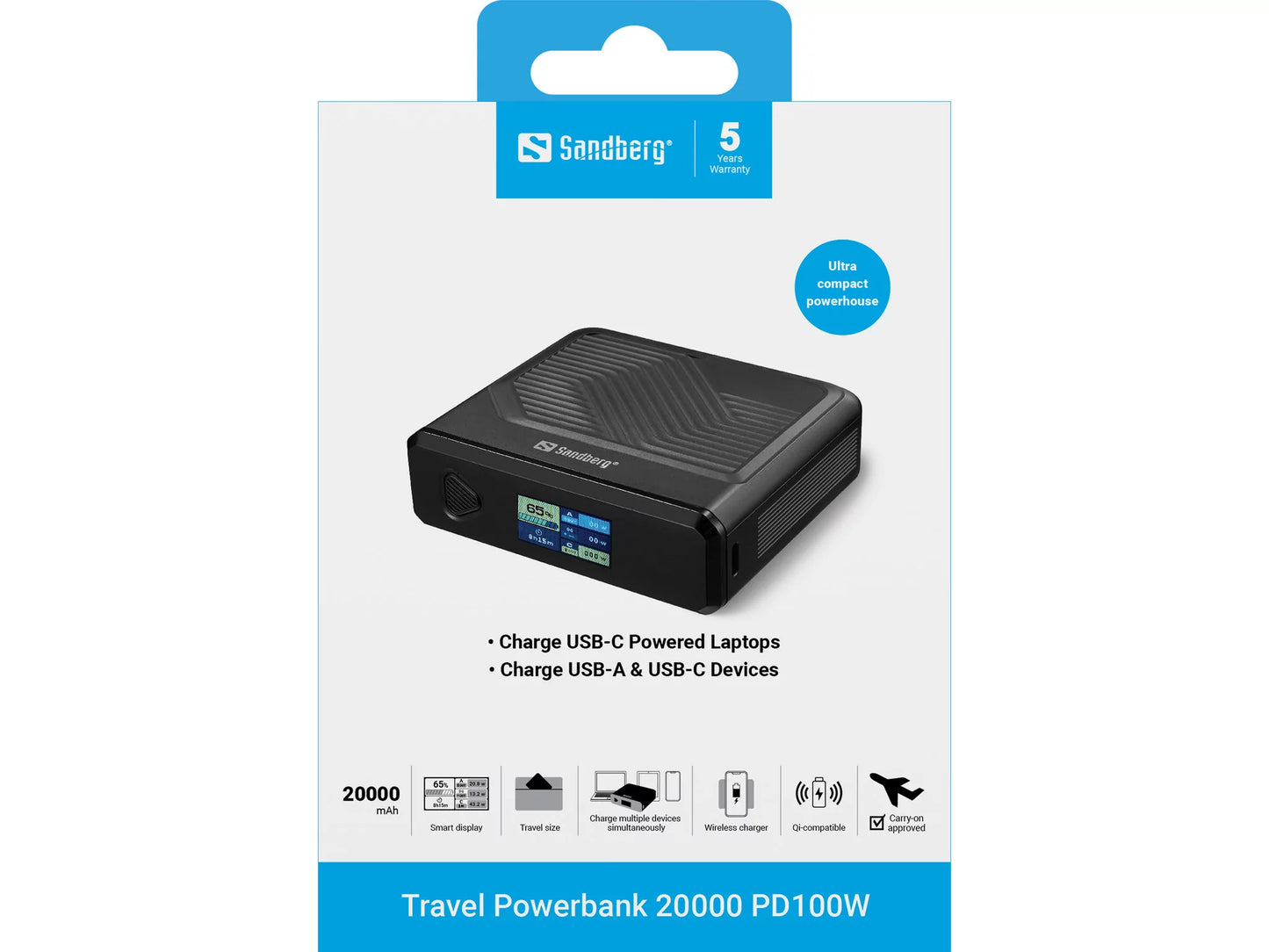 Sandberg Travel Powerbank 20000 PD100W